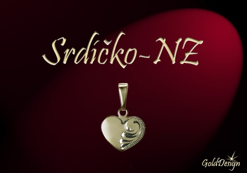 Srdíčko NZ - přívěsek zlacený